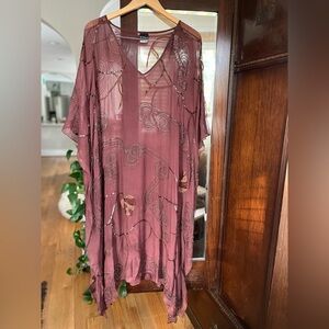 100% Silk Beaded Caftan. One size. EUC